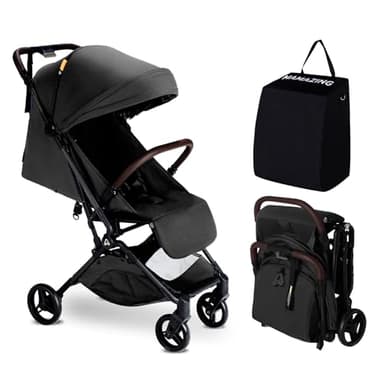 MAMAZING Lightweight Baby Travel Stroller with Carbon Fiber Frame, Compact & Airplane-Friendly, One-Handed Folding Design, 11.6 lbs, Perfect for Toddlers, Jet - Image 1