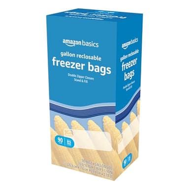 Amazon Basics Reclosable Freezer Gallon Bags, BPA Free, 90 Count (Previously Solimo) - Image 5