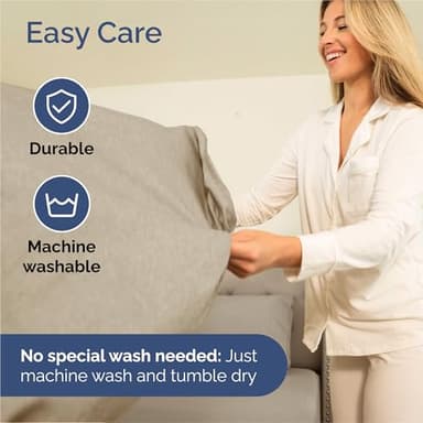 King Sheets Set 6 Piece - Includes 4 Pillowcases - Bed Sheets King Size - Soft Hotel Luxury Bedding - Cooling, Comfy & Breathable - 1 Flat & 1 Fitted & 4 Pillowcases w/ Deep Pockets - Heathered Beige - Image 6