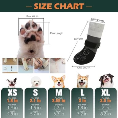 EXPAWLORER Anti Slip Dog Socks to Prevent Licking Paws,Dog Shoes for Hot Pavement, Dog Booties for Hardwood Floors, Dog Boots & Paw Protectors with Grippers for Small Medium Large Senior Dogs Black XL - Image 2