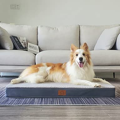 Sunheir Washable Extra Large Dog Bed Covers Soft Plush Replacement, Waterproof Dog Bed Liner, Pet Bed Cover with Zipper 41x27x3 Inches, Grey, Cover Only - Image 5