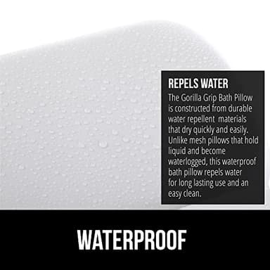 GORILLA GRIP Bath Pillow for Tub, Improved Suction Cups, Luxury Bathtub Pillows, Headrest for Neck and Back Support, Relaxing Home Spa, Hot Tubs and Bathroom Essentials, Gifts for Women, 2 Panel White - Image 5