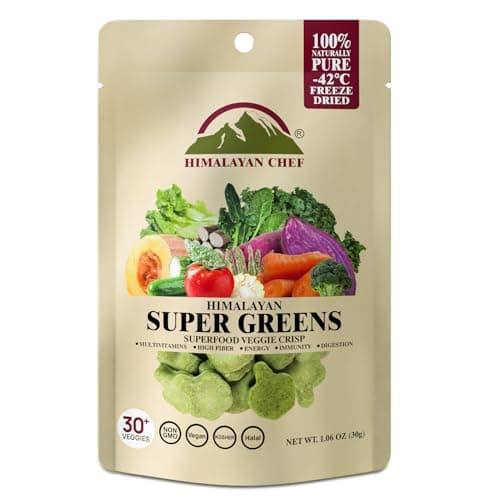 Himalayan Chef Superfood Veggie Crisp 30g each Freeze-Dried Super Greens Snack 30+ Organic Green Veggie Mix Protein-Rich, Nutrient-Packed, Gluten-Free - Image 1