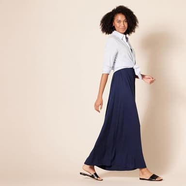 Amazon Essentials Women's Waisted Maxi Dress (Available in Plus Size), Navy, XX-Large - Image 5