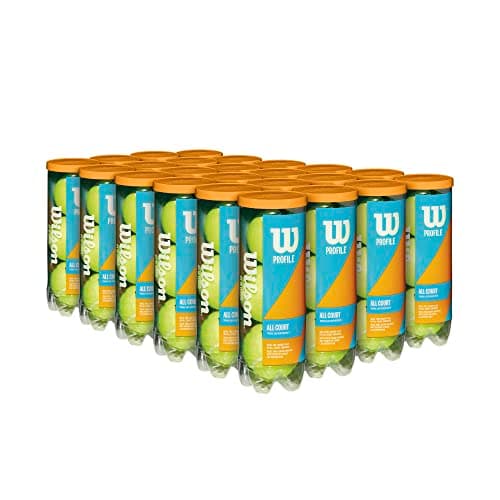 Wilson Profile All Court Tennis Balls - Yellow, 24 Can Case (72 Balls) - Image 1