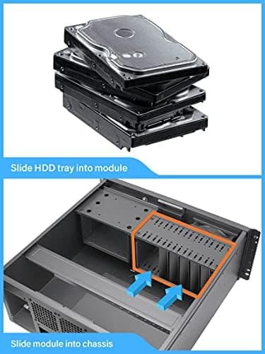Rosewill 4U Server Chassis Rackmount Case | 7 3.5" Bays, 2 5.25" Devices| ATX, CEB Compatible | 1 120mm PWM Fan, 2 80mm PWM Fans | 2X USB 3.0 | Front Panel Lock and Key | Silver/Black - RSV-R4100U - Image 6