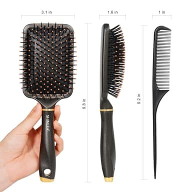 SHINLEA Paddle Brush for Blow Drying, Detangling Brush for Curling Straight Thick Thin Wet and Dry Hair, Soft Nylon Bristle, Hairbrush for Women Men Kids - Image 8