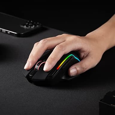 Redragon M810 Pro Wireless Gaming Mouse, 10000 DPI Wired/Wireless Gamer Mouse w/Rapid Fire Key, 8 Macro Buttons, 45-Hour Reliable Power Capacity and RGB Backlit for PC/Mac/Laptop - Image 9