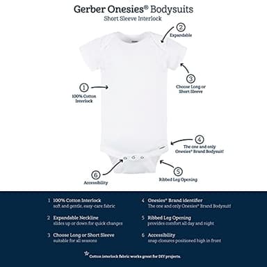Gerber Baby 5-Pack Solid Onesies Bodysuits, Blue, 0-3 Months - Image 4