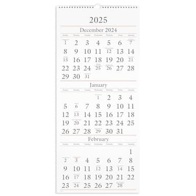 AT-A-GLANCE 2025 Wall Calendar, 12" x 27", Large, 3-Month (SW1152825) - Image 1