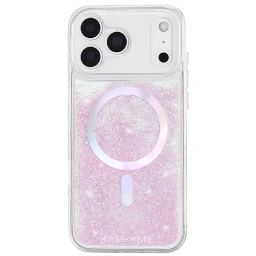 Case-Mate Soap Bubble iPhone 17 Pro Max Case [Compatible with MagSafe] - Liquid Glitter Phone Case with 12ft Drop Protection - Premium Magnetic Cover for iPhone 17 Pro Max - Iridescent Waterfall - Image 1