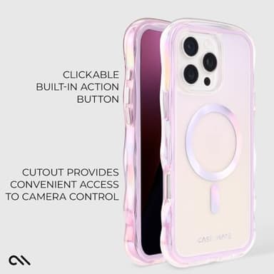 Case-Mate Soap Bubble iPhone 16 Pro Max Case [Compatible with MagSafe] - Stylish Phone Case with 12ft Drop Protection - Premium Magnetic Cover for iPhone 16 Pro Max - Iridescent Wavy - Image 4