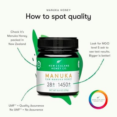 New Zealand Honey Co. Raw Manuka Honey UMF 28+ | MGO 1450+, UMF Certified / 8.8oz - Image 6