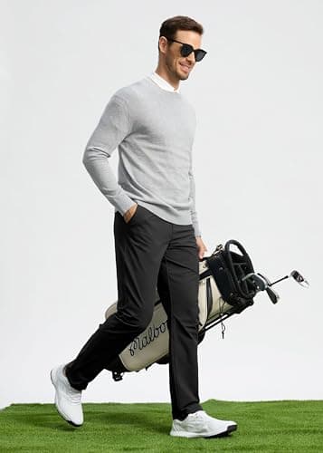 Pudolla Men's Golf Pants Stretch Work Pants for Men Dress Comfy Pants 32 Lightweight Quick Dry Casual Trousers(Black 30Wx32L) - Image 6