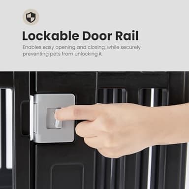 Sweetcrispy Plastic Dog Playpen - 6-Panel 24" Expandable & Durable Pet Fence for Medium Dogs - Indoor & Outdoor Portable Puppy Playpen with Secure Locking Door, Black - Image 6