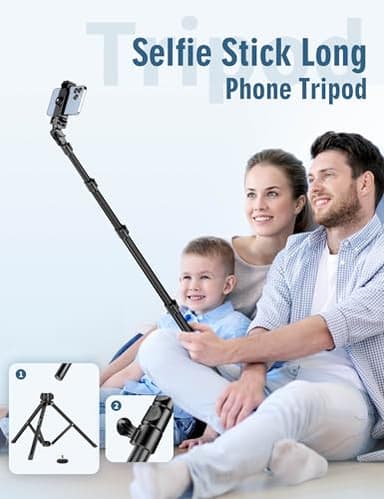 Nineigh Phone Tripod, 85" Tripod for Cell Phone iPhone with Gooseneck, Aluminum Tripods Stand for Video Recording Photo Vlog, Travel Cellphone Tripod with Remote Compatible with iPhone Android - Image 4