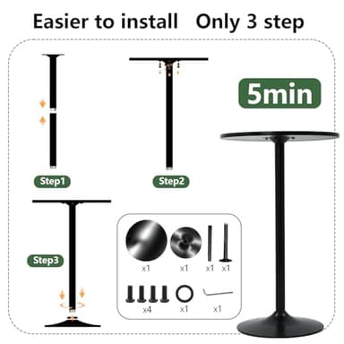 FDW Bistro Pub Table 40 Inch Height Cocktail Table Round Bistro Bar Table for Home and Kitchen Dining - Image 7