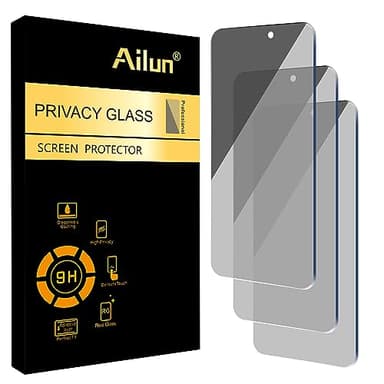 Ailun Privacy Screen Protector for iPhone 16 / iPhone 15 / iPhone 15 Pro [6.1 Inch] 3 Pack Anti Spy Private Tempered Glass Anti-Scratch Case Friendly [3 Pack][Not for iPhone 16 Pro 6.3 inch] - Image 1