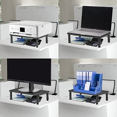 Bracwiser Monitor Stand Riser, Metal Computer Stand, 3 Height Adjustable Screen Riser with Mesh Platform for PS4, Laptop, Printer, Notebook and All Flat Screen, Holds Up to 20KG - Image 8