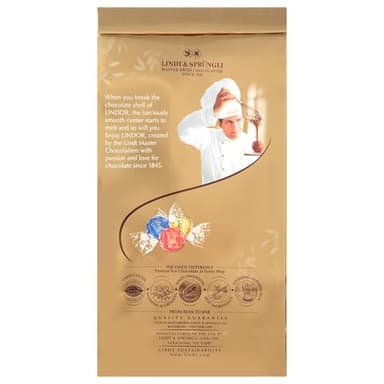 Lindt LINDOR Assorted Chocolate Truffles, Chocolate Candy with Smooth, Melting Truffle Center, Great for Gift Giving, 5.1 oz. Bag (6 Pack) - Image 8