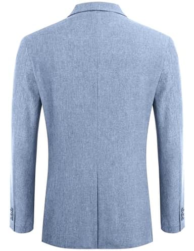 COOFANDY Mens Blazer Casual Fitted Sport Coats Western Summer Weeding Party Suit Jackets Sky Blue - Image 6