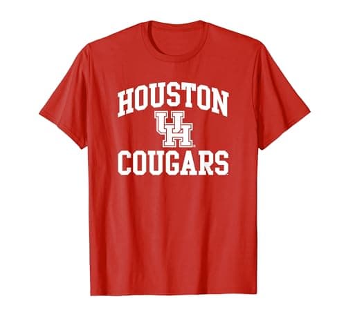 Houston Cougars Apparel Houston Arch Over Logo Team Color T-Shirt