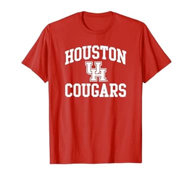 Houston Cougars Apparel Houston Arch Over Logo Team Color T-Shirt