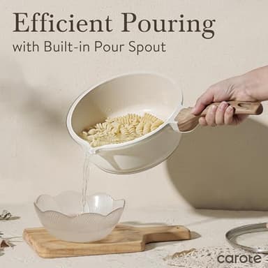 CAROTE 1.5Qt & 3.0Qt Sauce Pan Sets with Lid Cooking Pots Nonstick Saucepans Cookware Set with Pour Spout Small Kitchen Pot, Induction Comptable, Easy to Clean, PFOA FREE (White Granite) - Image 8