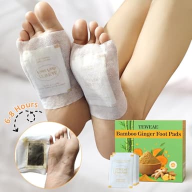 TEWEAE 32 Pads Foot Pads Natural Turmeric & Ginger, Wormwood, Bamboo Vinegar, Included 32Pads Goodnight Patches and 32 Adhesive Sheets - Image 4