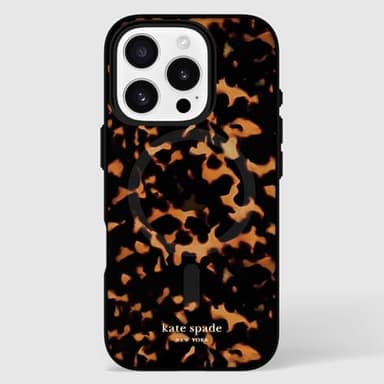 kate spade new york iPhone 16 Pro Case - Compatible with MagSafe - Designer Phone Case - Tortoise - Image 8