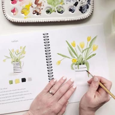 Emily Lex Watercolor Workbook, Easy Nature Scenes for Beginners, Optional 12 Colors Watercolor Set, Perfect for Kids, Adults, and Teens, Art Supplies for Creative Exploration (Garden) - Image 6