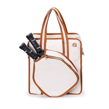 A11N SPORTS Pickleball Canvas Tote Bag, Saddle Brown - Image 1