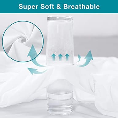 Lunsing 2 Pack Waterproof Twin Mattress Protector, Noiseless, Breathable, and Soft Twin Size Mattress Pad Cover with 6-16 inches Deep Pocket, White - Image 5