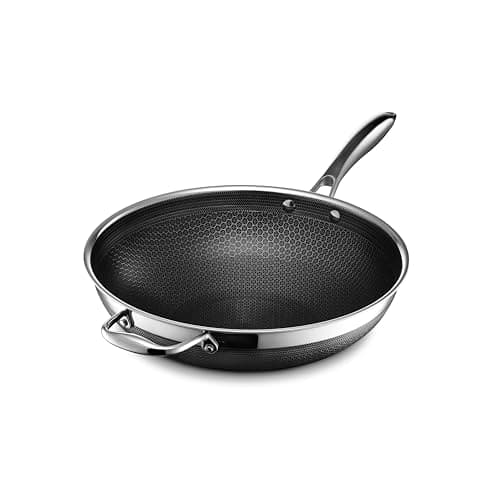 HexClad Hybrid Nonstick 12-Inch Wok, Stay-Cool Handle, Dishwasher-Friendly, Oven-Safe Up to 900°F, Induction Ready, Compatible with All Cooktops - Image 1