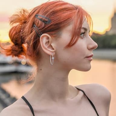 Silvery Large Open Hoop Earrings Stud Earrings Lightweight Earrings for Women Trendy - Image 6