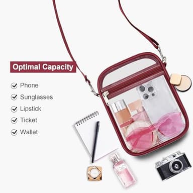 USPECLARE Clear Purse Stadium Transparent Messenger Bag Stadium Approved for Men and Women Clear CrossBody Bag - Image 5