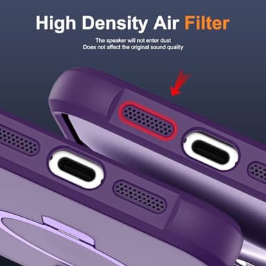 SKYLMW Compatible with iPhone 12 Case & iPhone 12 Pro Case with Invisible Magnetic O-Ring Stand Translucent Phone Cases 6.1" [Compatible with Mag-Safe][Great Grip Feeling], Purple - Image 8