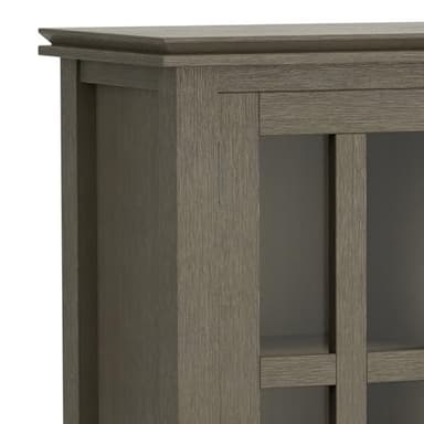 SIMPLIHOME Artisan SOLID WOOD 30 Inch Wide Contemporary Low Storage Cabinet in Farmhouse Grey, For the Living Room, Entryway and Family Room - Image 7