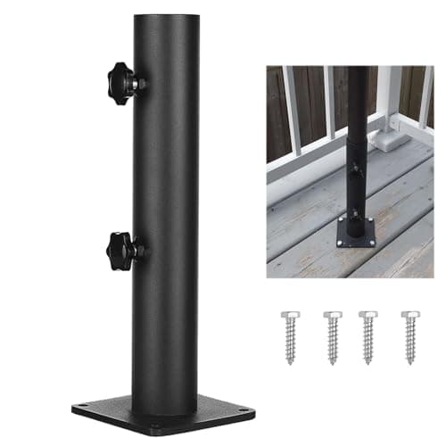 VANROUG Patio Umbrella Base Heavy Duty Umbrella Holder Outdoor Umbrella Base Stand Mount Double Hand-Turn Knob for Deck,Patio, Dock,Boat,Courtyard Balcony,Garden,Pontoons,Picnic Table - Image 1