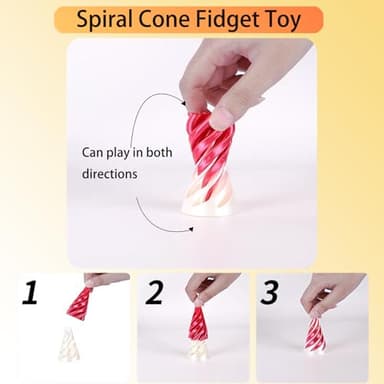 3 Packs Impossible Cone,Spiral Cone Fidget Toy Impossible Pyramid Passthrough Toy,3D Printed Spiral Cone Fidget Toy,Mini Vortex Thread Illusion Desktop Deco Souvenir Gift for Anxiety Relaxing - Image 4