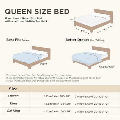 Bedsure Queen Comforter Set - Beige Comforter, Boho Tufted Shabby Chic Bedding for Kids, 3 Pieces Vintage Farmhouse Bed Set for All Seasons, Fluffy Soft Bedding with 2 Pillow Shams - Image 2