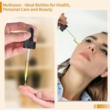 Dropper Bottle,1 oz 4 Pack Glass Droppers Bottle for Oils Eye Dropper Small Travel Oil Amber Dropper with 1 Funnel & 6 Labels - Essential Oils Bottles Tincture Bottles With Dropper Leakproof ﻿ - Image 3