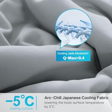 EASELAND Cooling Comforter King, Cold Touch Fabric Absorbs Body Heat, Double-Sided Cool Design Soft Fluffy Cooling Blanket for Night Sweats Hot Sleeper (Grey, King(108"x90")) - Image 3