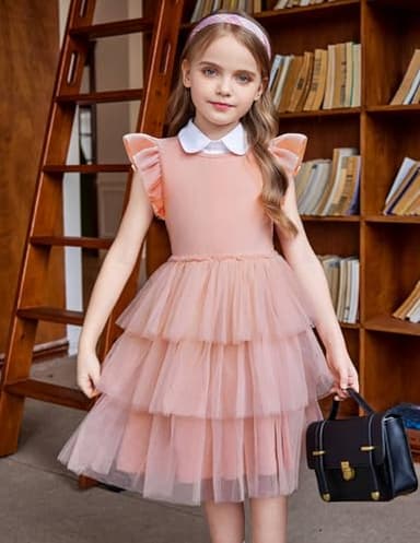 Arshiner Toddler Tutu Dresses Summer Dress Cute Pink Valentine Tulle Sundress for Little Girls 3-4 Years - Image 6