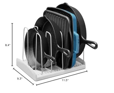 YouCopia StoreMore Cookware Rack with Tall Steel Wires, Adjustable Pan and Lid Organizer for Kitchen Cabinet Storage, Classic Edition - Image 9