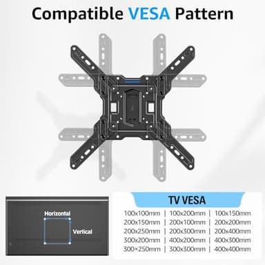 MOUNTUP Ultra Slim Full Motion TV Wall Mount, 1.3" Thin Low Profile TV Bracket for 26-60" LED OLED QLED TVs,Smooth Swivel Tilt Extension,Max Vesa 400x400mm,Up to 88lbs,Fits Single 12" 16" Studs,MU0062 - Image 8