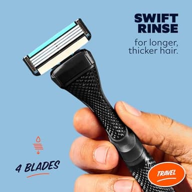Dollar Shave Club | Travel Shave Set | 4 Swift Rinse Refill Cartridges, 1 Handle, 1 Razor Cover - Image 5