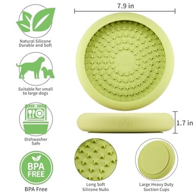 Dog Lick Bowl, Bestalk Anxiety Relief Slow Feeder Dog Lick Mat Treat Dispenser, Non-Slip Licking Bowl Enrichment Toys, BPA Free Silicone, Dishwasher Safe - Image 6