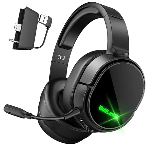 WolfLawS Wireless Gaming Headset for Xbox Series X|S, Xbox One, PS5, PC, Mac, Nintendo Switch, Bluetooth Over Ear Gaming Headphones with Noise Canceling Microphone, Surround Sound, Low Latency