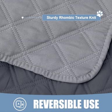 Smiry Waterproof Dog Blanket, Reversible Dog Bed Cover Pet Blanket, Soft Pet Couch Covers for Sofa Washable, Bed Couch Sofa Furniture Protector for Puppy Cat Kids (52"x82", Grey/Dark Grey) - Image 4